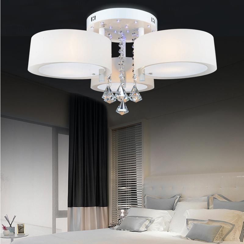 Round Crystal Ceiling Lamp with Acrylic Lampshade for Indoor Home Lighting Fixtures (WH-CA-38)