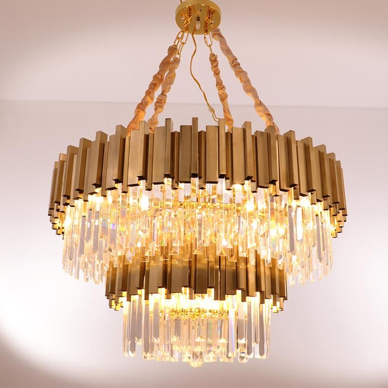 Hanging High Quality Crystal Chandeliers LED Pendant Lighting for Hotel