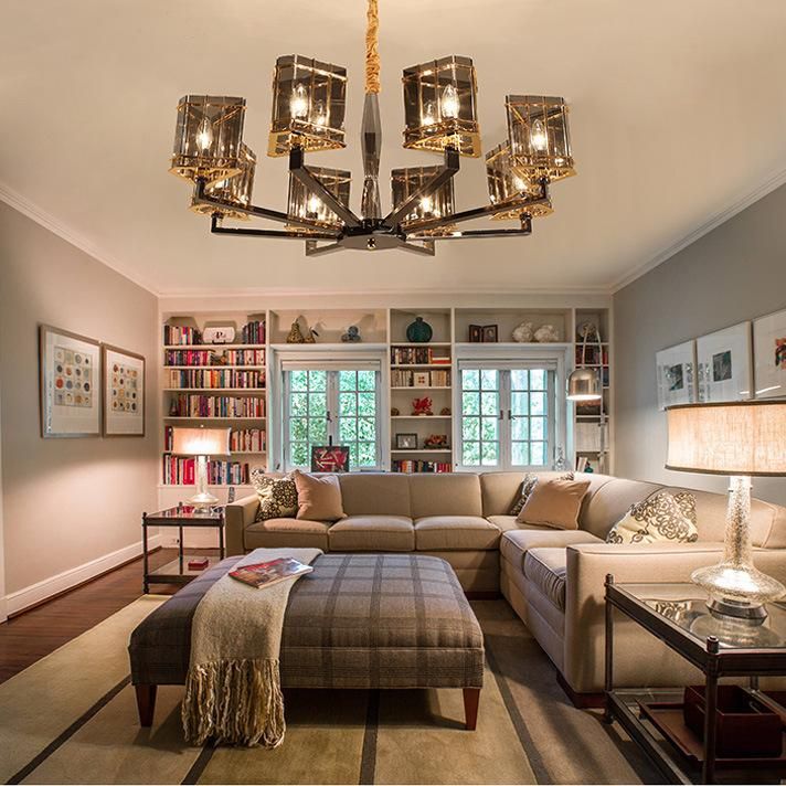Luxury Crystal Bedroom Living Room Neo-Classical Creative Restaurant Art Pendant Chandelier Lamps