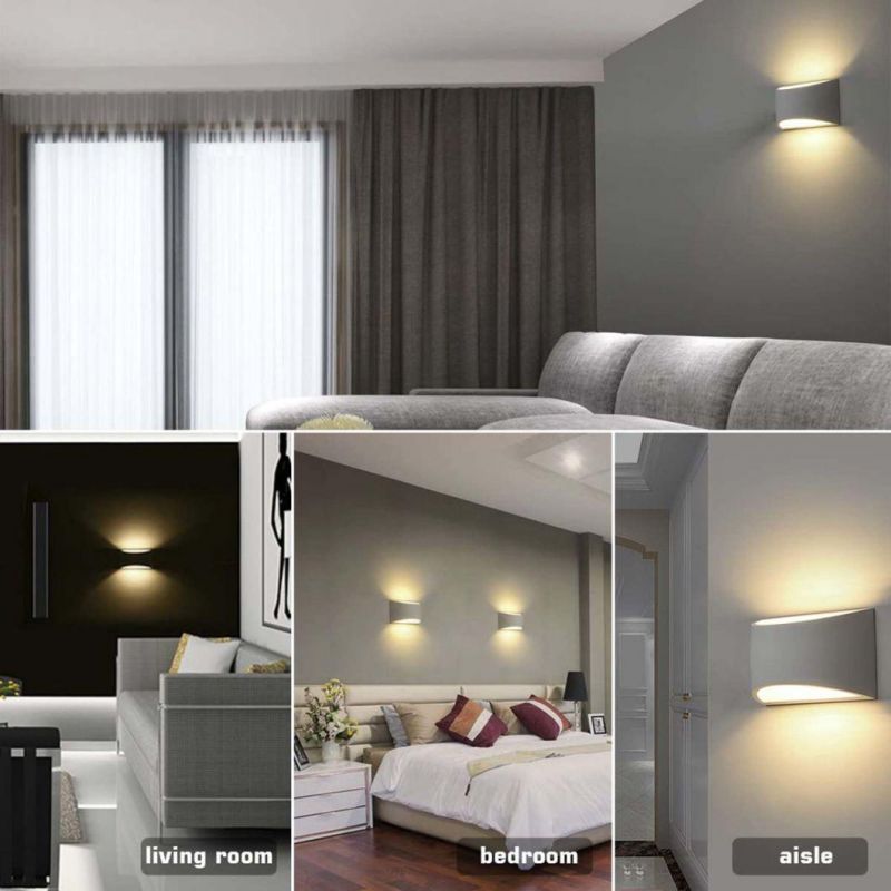 Modern LED Wall Sconce Lighting Fixture Lamps 7W Warm White 2700K up and Down Indoor Plaster Wall Lamps Living Room Bedroom Hallway Home Room Decor