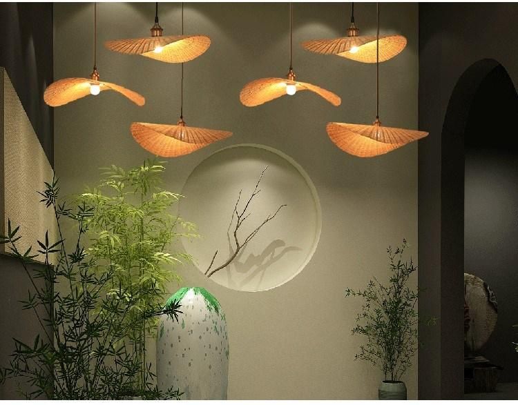 Chinese Hand Knitted Bamboo Pendant Lights Weaving Hanging Lamp Garden Restauran Bamboo Chandelier (WH-WP-26)