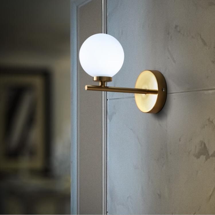 Home Decor Metal and Glass Bedroom Wall Lamp