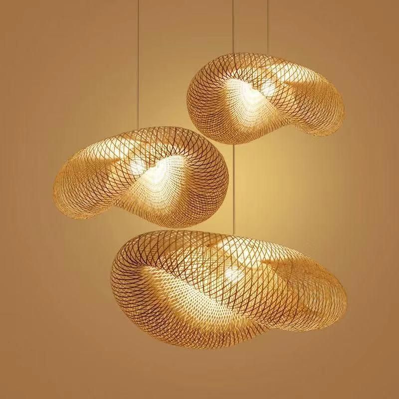 Handmade Bamboo Weaving Art Lamp Bamboo Art Dining Room Bedroom Bamboo Rattan Light (WH-WP-38)
