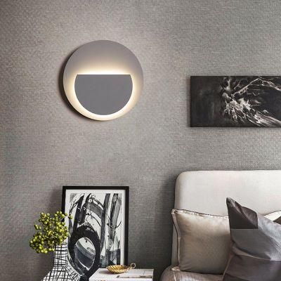 Simple Living Room LED Creative Staircase Corridor Study Bedroom Bedside Round Wall Lamp