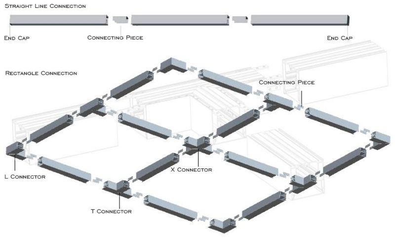 Indoor Suspended Office Lighting 1.2m 40W LED Linear Light with Seamless Connection