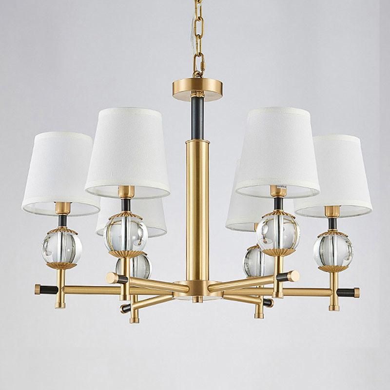 American Copper Living Room European Crystal Copper Bedroom Restaurant Simple Copper Chandelier Pendant Lighting