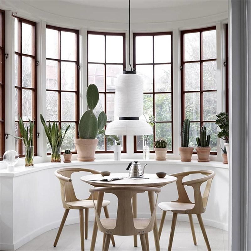Danish Design Oak Rice Paper White Pendant Light E27 for Restaurant Bedroom Dinning Room Light (WH-AP-263)