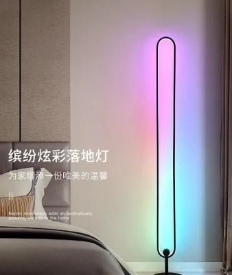 Modern RGB Remote Minimalist LED Floor Lamps Colorful Standing Lamps for Living Room Decor Indoor Bedroom Lamps