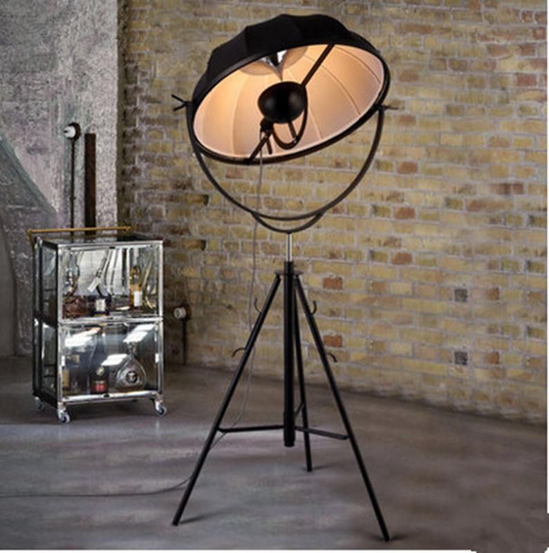 Simple Iron and Fabric Black Floor Lighting for Projects