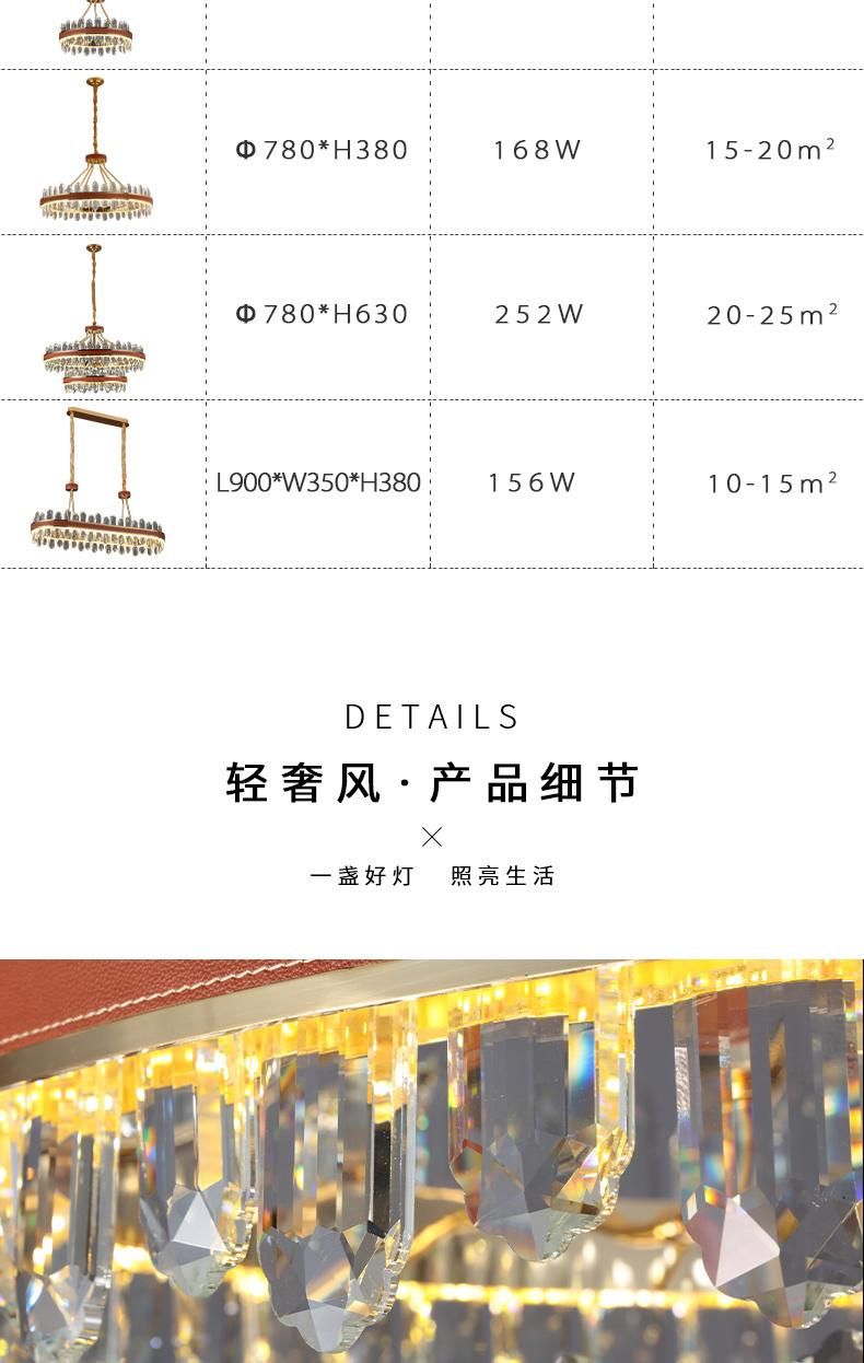 Fashion Luxury Style Modern Indoor Decoration LED Ceiling Pendant Light