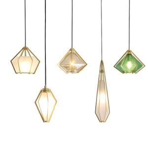 Brand New Interior Post Modern Fashion Diamond Glass Pendant Lights Decorative Chandelier Lamp