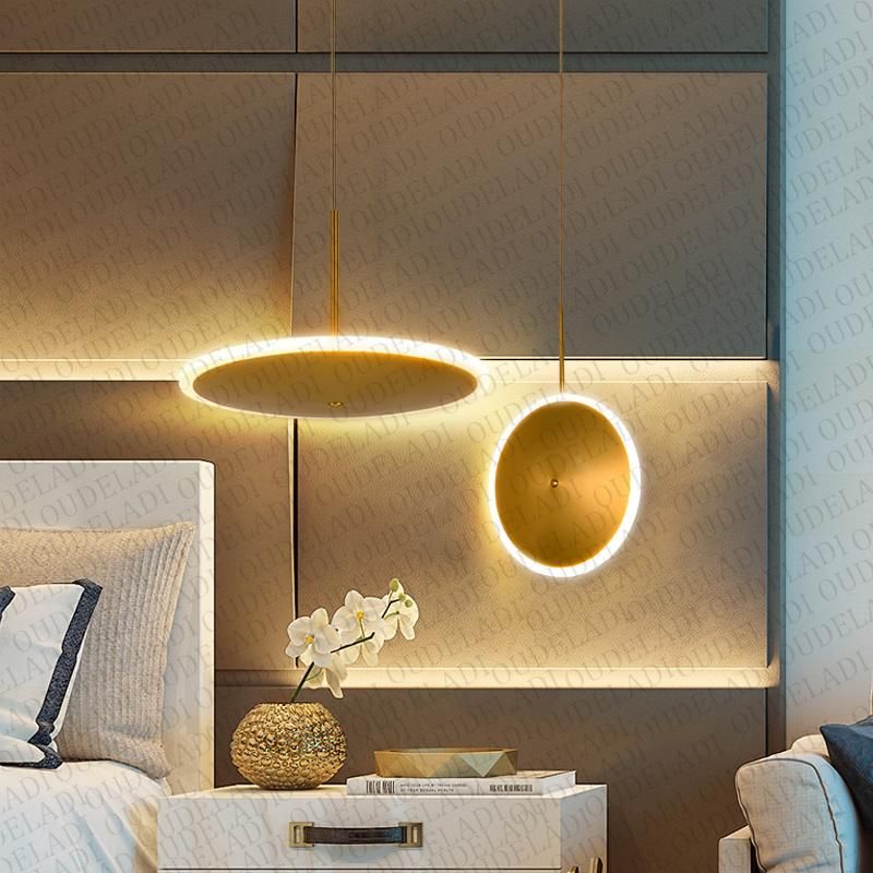 Nordic Iron Pendant Light Gold Lights Creative Round Lights Restaurant Bedroom Living Room LED Pendant Lamp (WH-AP-114)