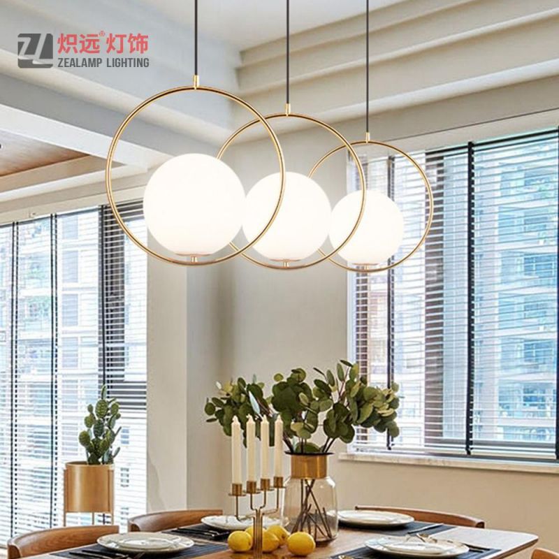 Simple Design Frosted Glass Pendant Lamp for Living Room (ZLA058P)