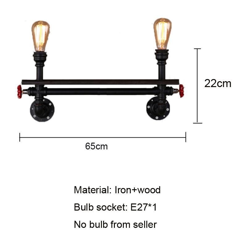 Vintage Wall Light Bar Living Room Study Bedside Light Wood Bookshelf Art Water Pipe Bed Side Wall Lamp (WH-VR-46)