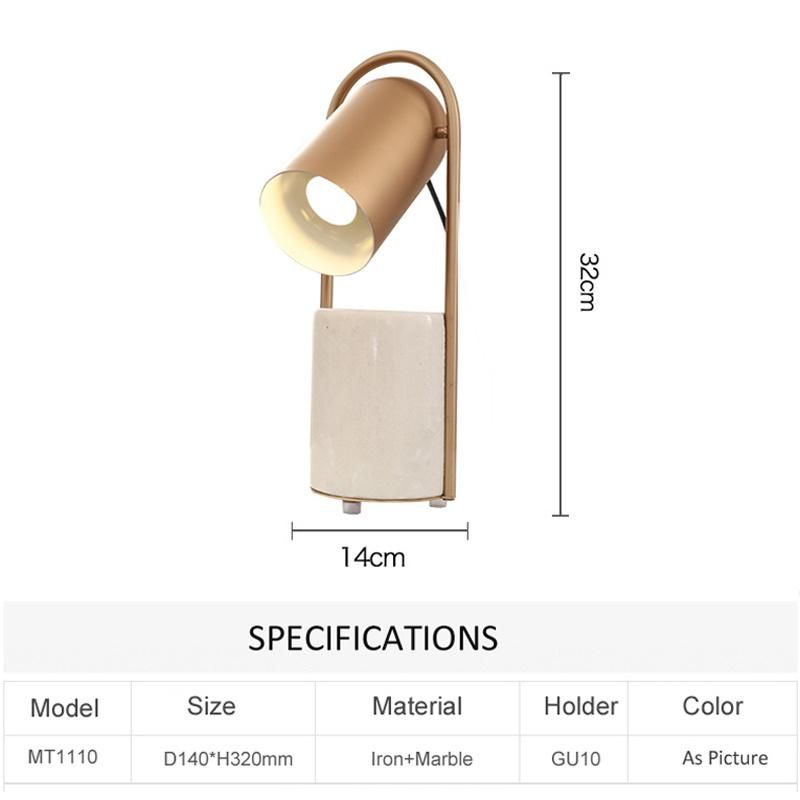 Modern Bedroom Bedside Living Room Apartment Room Study Natural Marble Table Lamp