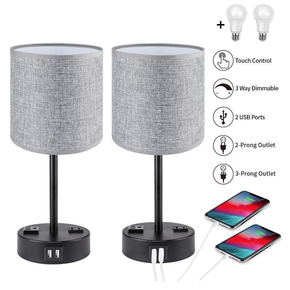 Italian Simple Creative USB Charging Port Hotel Nordic Bedside Modern Luxury LED Table Lamp