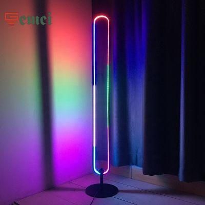 Light Luxury All-Aluminum Living Room Bedroom Bedside Sofa Vertical U-Shaped Floor Lamp