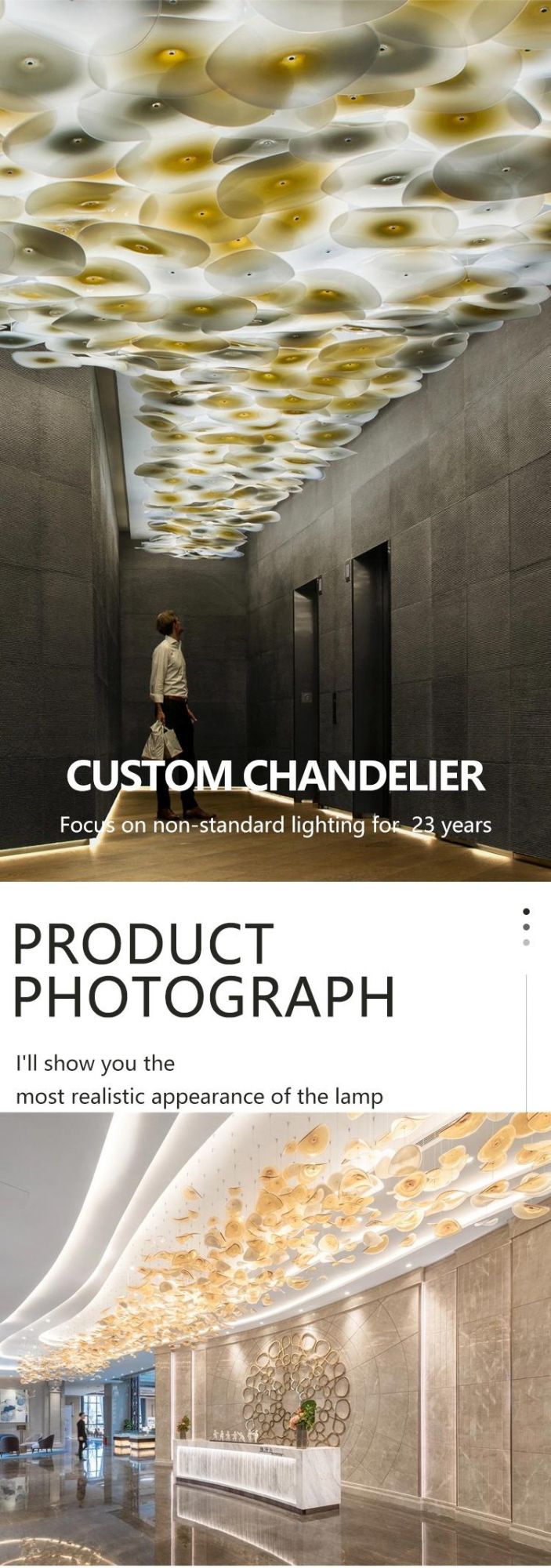 Modern Decoration Hotel Lobby Villa Pendant Light Custom LED Chandelier