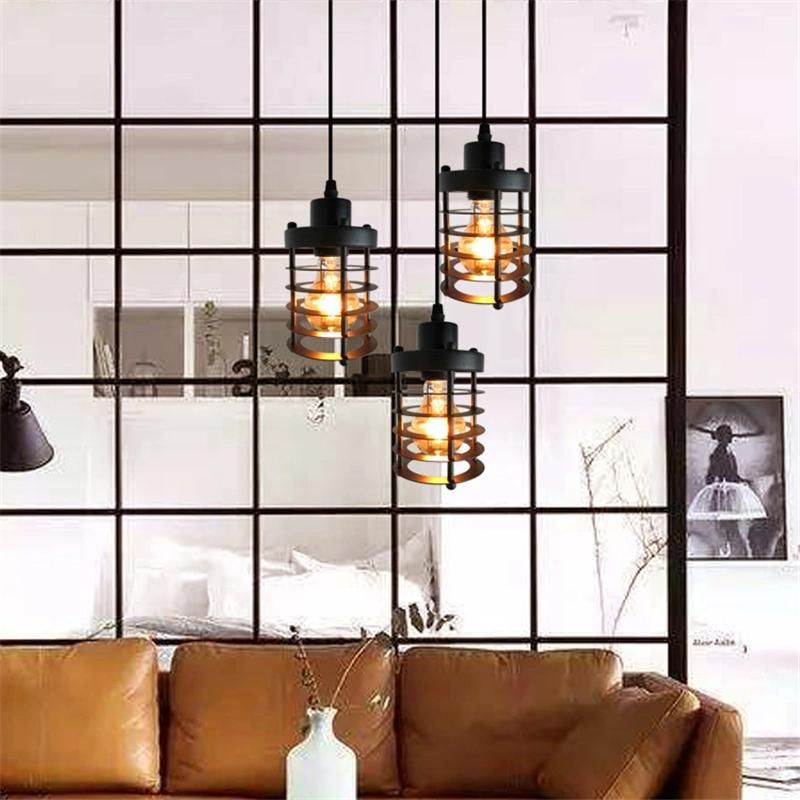 American Style Edison Pendent Lamp Single-Headed Bar Creative Retro Bedroom Circle Iron Pendent Lamp (WH-VP-118)