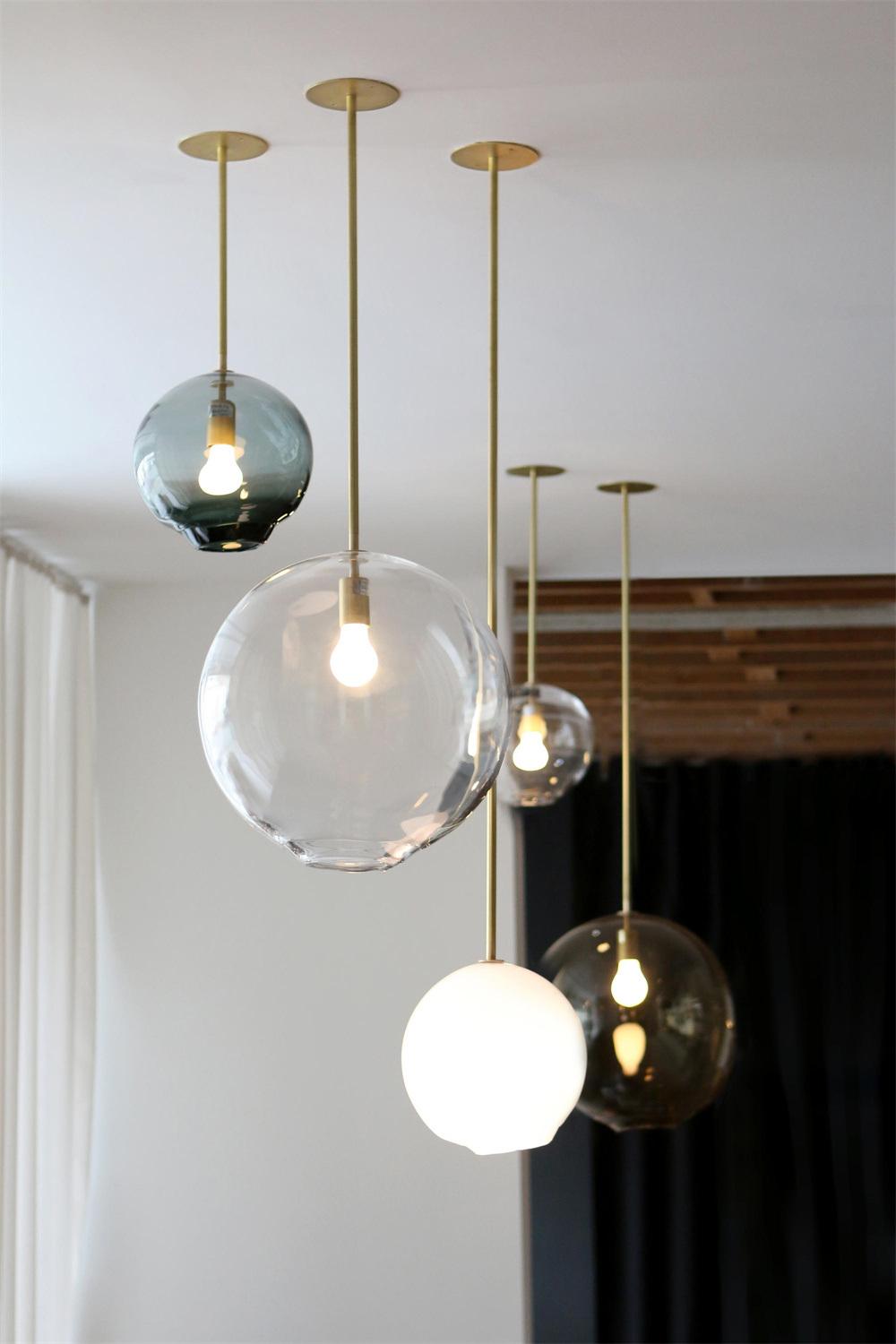 2022 Modern Postmodern Gradual Change Creative Glass Ball Pendant Light for Living Room Dining Room Bed Room