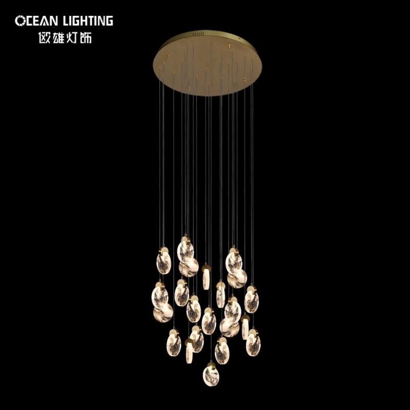 Indoor Warm Lighting 3000K Metal Crystal 22*3W Chandelier
