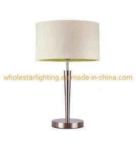 Metal Table Lamp with Fabric Shade (WHT-1127)