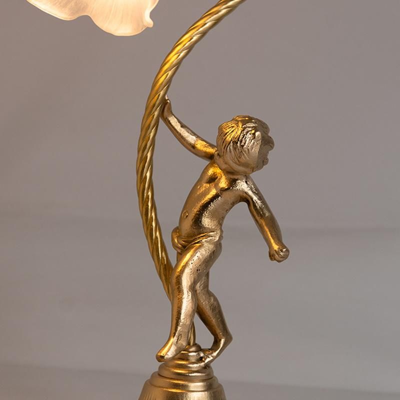 Metal Flower Design Retro Table Lamp Desk Lamp Reading Light Hotel