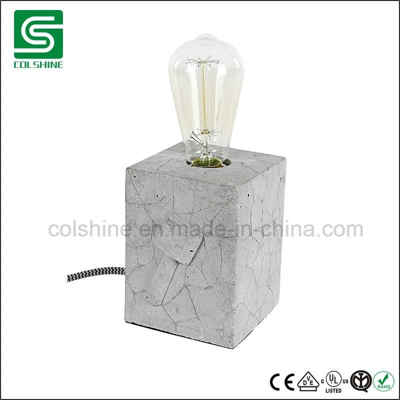 Colshine Vintage Style Cement Cube Base Table Lamp