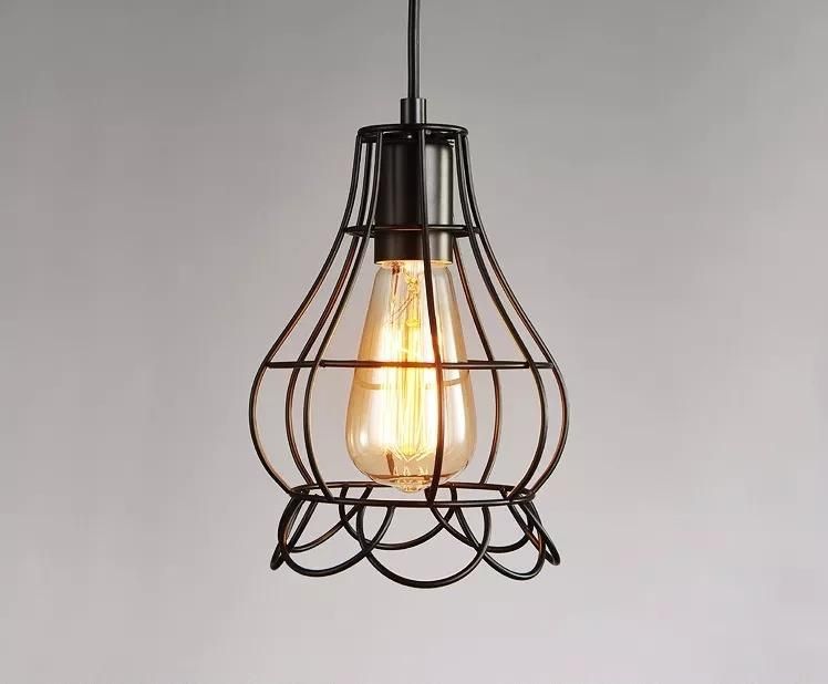 Loft Vintage Industrial Retro Pendant Lamp Edison Light E27 Holder Iron Restaurant Bar Counter Attic Bookstore Cage Lamp