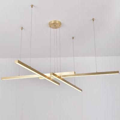 Modern Light Luxury Linear Chandelier Living Room Dining Room Bedroom Lighting Pendant Lamp