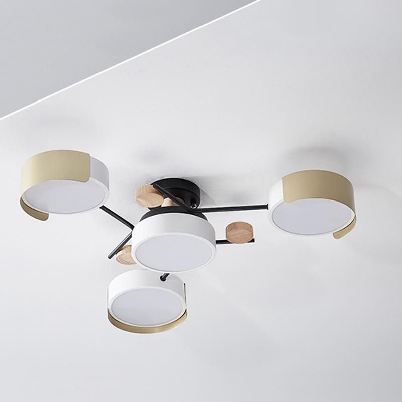 Living Room Lamp Creative Personality Hall Light Simple Modern Bedroom Wood Art LED Ceiling Light