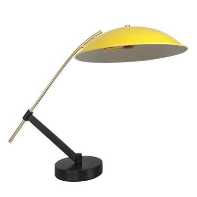 2021 Wholesale Cheap Yellow Shade Small Study Office Desk Lamp Modern Iron Restaurant Table Lamps