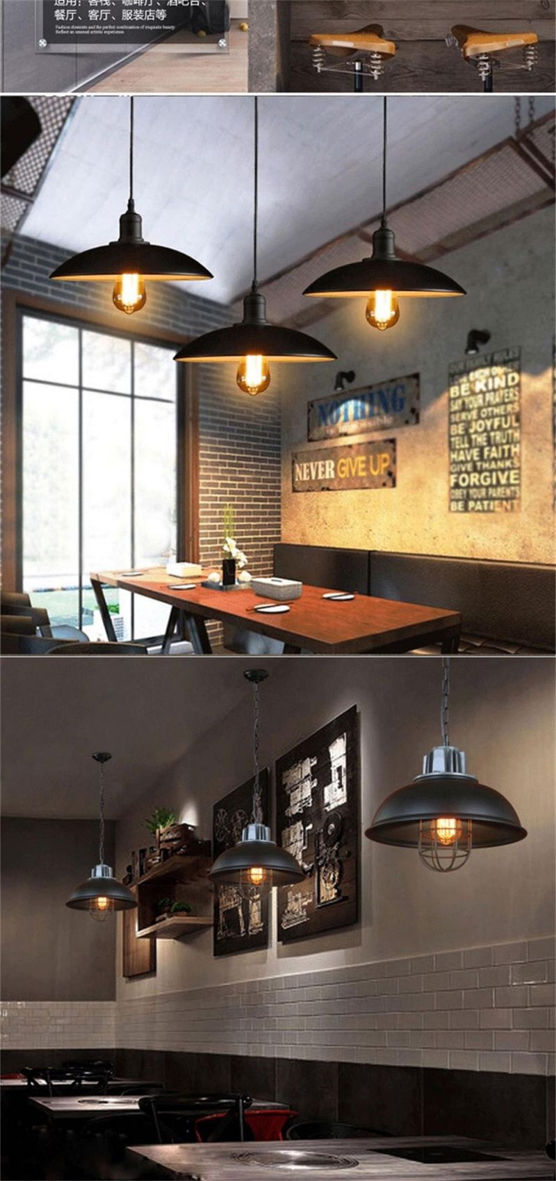 Loft Creative Personality American Country Warehouse Bar Counter Restaurant Vintage Industrial Style Iron Pot Cover Chandelier