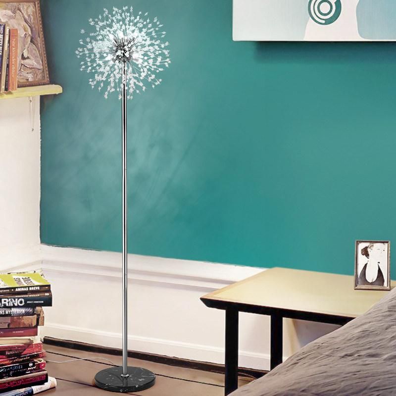 Dandelion Floor Lamp DIY Fireworks LED Lights Gold Chrome Crystal Floor Lamp (WH-MFL-86)