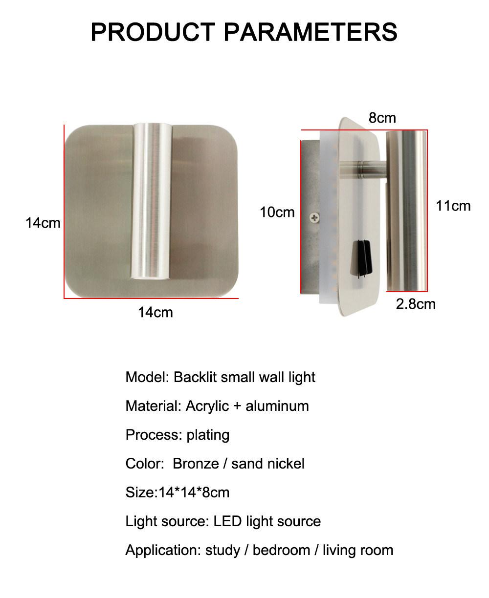LED Wandlamp Wall Lamp Aluminum Backlit Hotel Lighting Head Adjustable Bedside Reading Lamps 100-240V