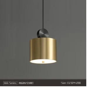 Home Decorative LED Tube Copper Pendant Light