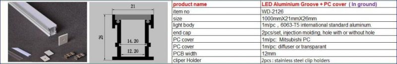 Inground Recessed LED Aluminum Profile Underground Floor Light for Outdoor