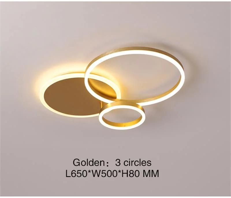 Modern Indoor Luxury Remote Control LED Round Ring Ceiling Light
