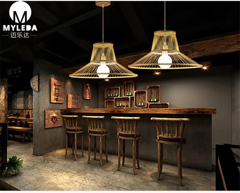 Restaruant Chinese Design Rattan Bamboo Garden Pendant Lights