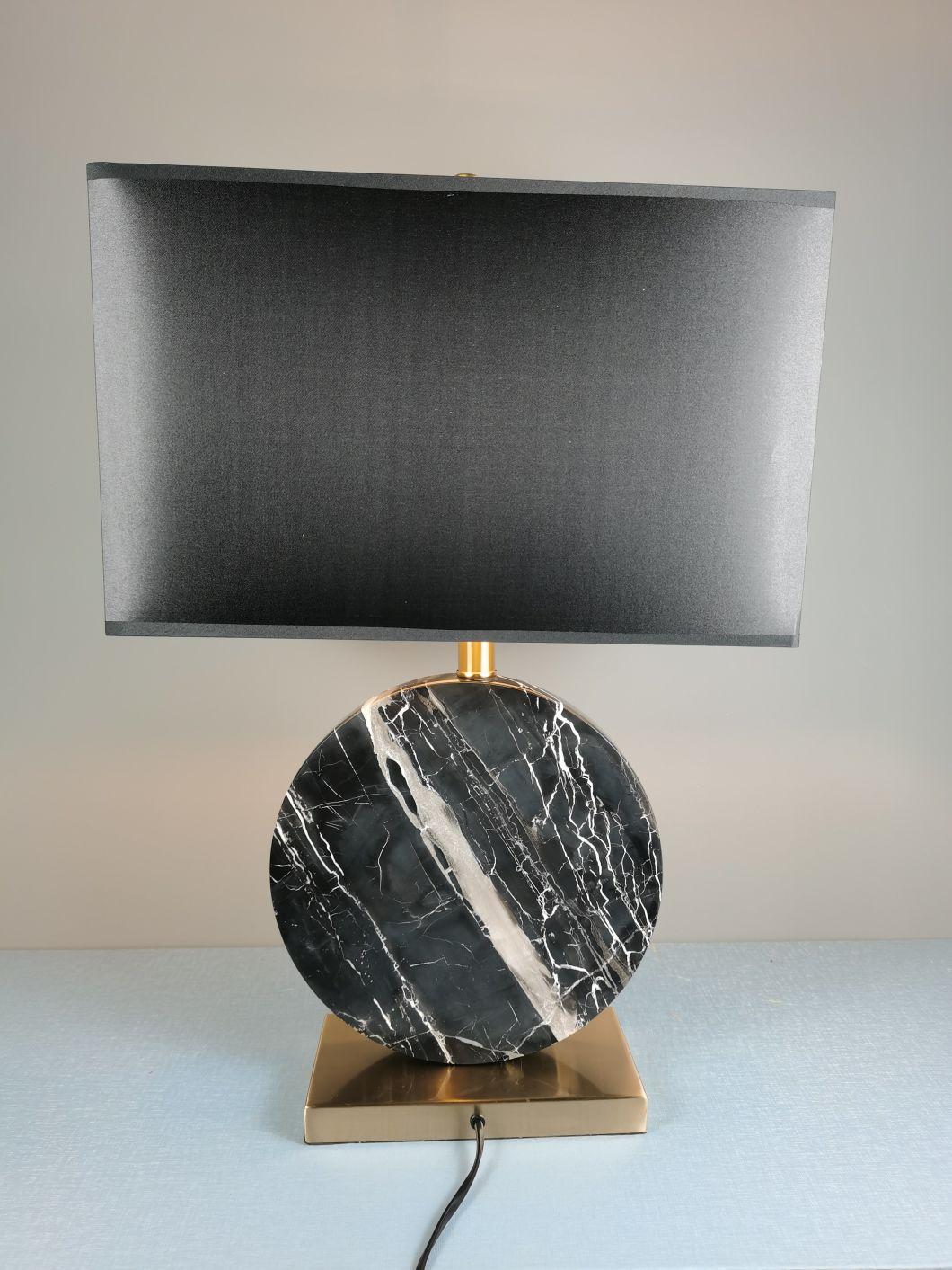 Black Marble Table Lamp for Living Room