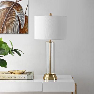 High Quality Custom Retro Vintage Gold E27 Living Room Desk Coffee Table Lamps Glass Lamp