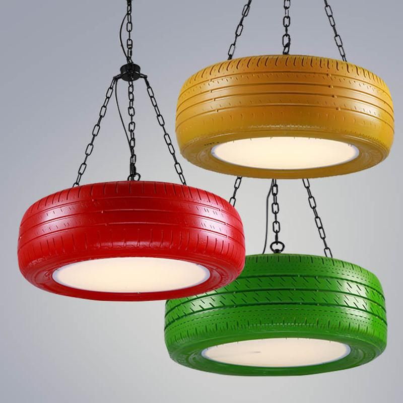 Loft Industrial Wind Tire Pendant Light Color LED Lamp Bead Hanging Retro Chandelier (WH-VP-132)