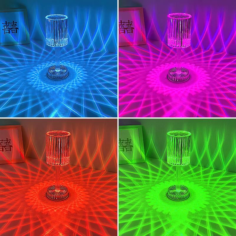 RGB Crystal LED Projection Desk Lamp for Bedside Decoration