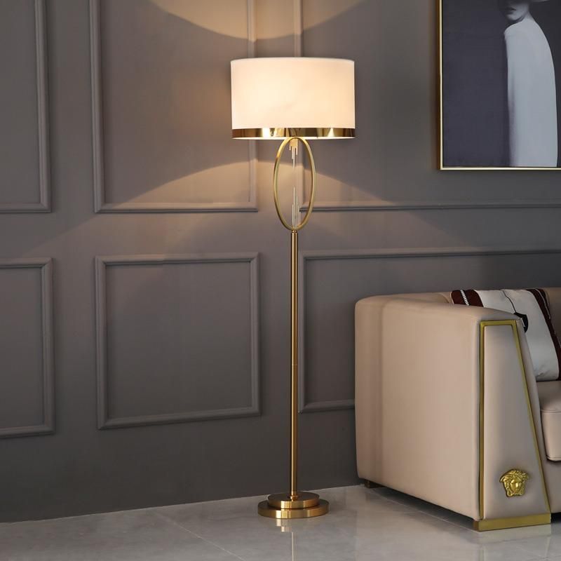 Modern Luxury Faceted Corner Floor Lamp for Hotel Home Living Room Decoration Floor Light with White Lampshade