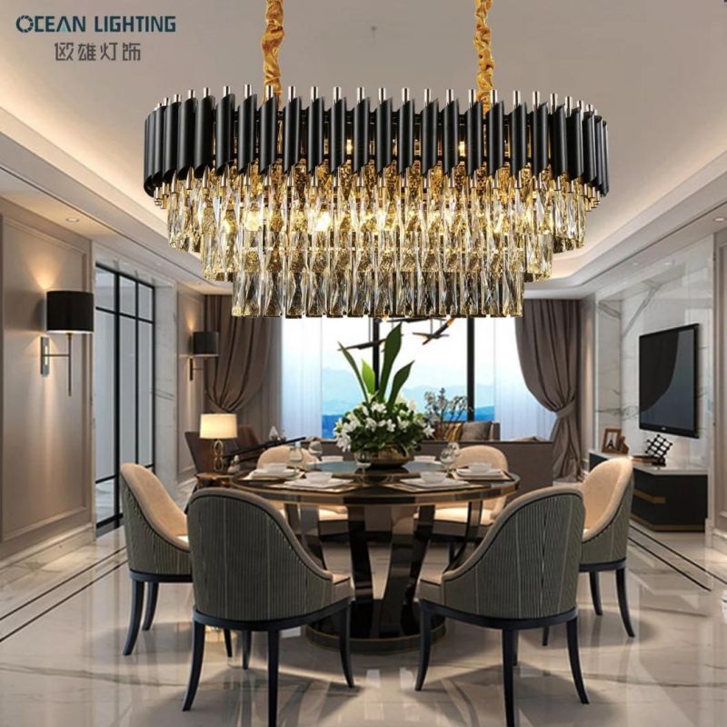 Hotel Crystal Indoor Luxury Long Pendant LED Lamp Chandeliers Lights