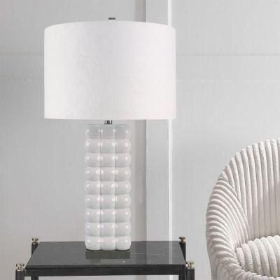 Retro Ceramic Iron Table Lamp Blue White Modern Style Desk Lamp Porcelain Lamp for Furniture