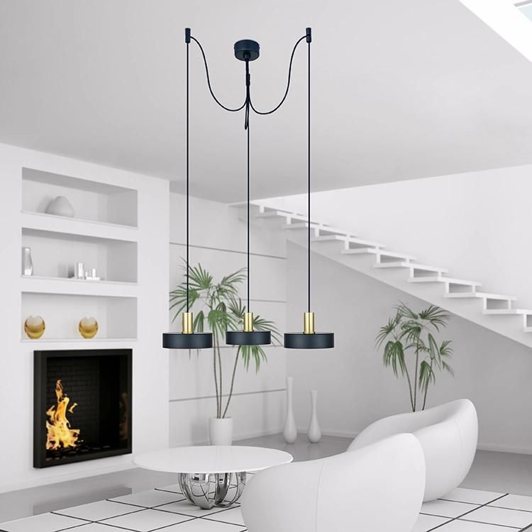 Nordic Minimalist Retro Metal Pendant Light E27 Lamp Base Industrial Loft Hanging Iron Lamp