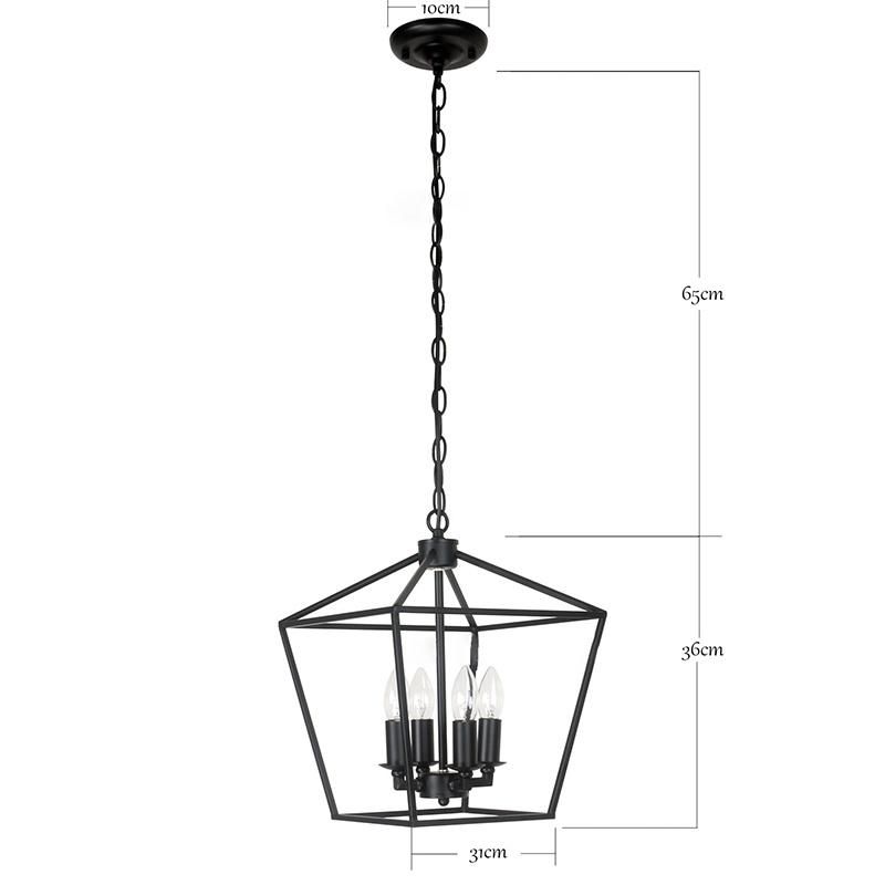 American Wrought Iron Chandelier Garden Hall Lamp Kitchen Corridor Retro Farmhouse Chandelier (WH-VP-89)