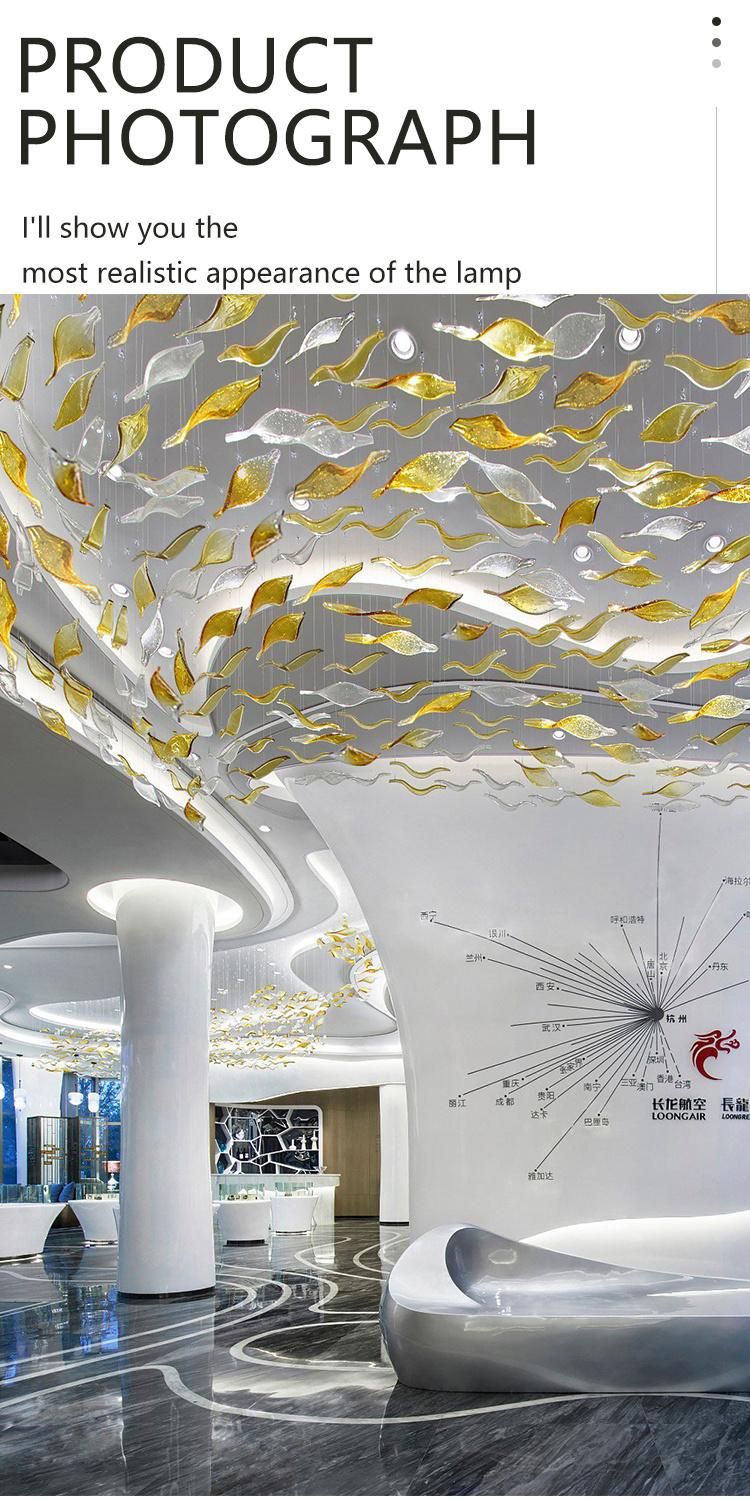 New Arrival Stair Villa Commercial Large Luxury Glass Non-Standard LED Chandelier Lamp