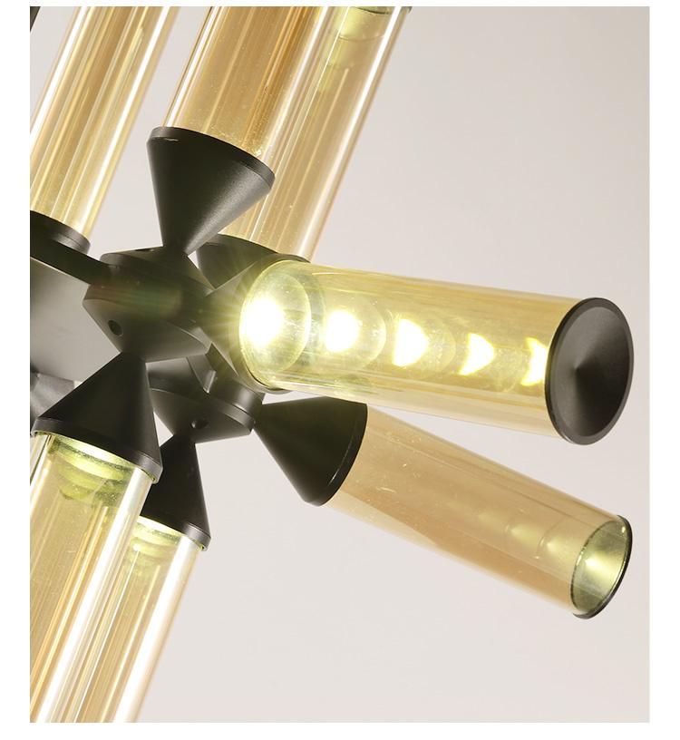 Modern Living Room Black Glass Hanging Chandelier Pendant Lamp